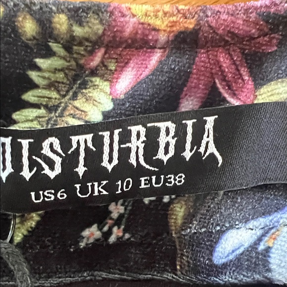 Disturbia Cleome Black Floral Spiderweb Midi Dress Size 6 - Picture 9 of 14